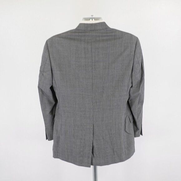 Hart Schaffner Marx Wool Gray Glen Plaid W/ Blue Windowpane Blazer 40R 2 Button - Picture 6 of 12